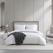 Vera Wang Zig Zag Cotton Sateen Queen Duvet Cover Set