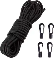 1/4" X 10' Elastic Bungee Shock Cord - Kayak Stretch String Rope with Bungee