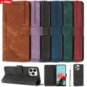 For iPhone 16 15 14 13 12 11 Pro Max XR 8 SE Leather Wallet Case Magnetic Cover
