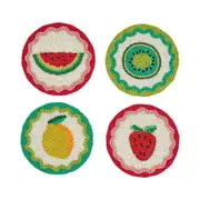 4pc Annabel Trends Glass Beaded 10cm Coasters Set Home/Kitchen Decor Tropicana
