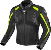 Arlen Ness Sportivo Motorcycle Leather Jacket, black-yellow, Size 48 for Men Black Yellow