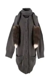 NWT Dolce & Gabbana Wool Alpaca And Fox Tail Cardigan Italy Sz 10 US EUR 40