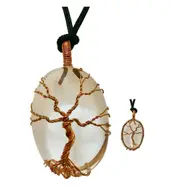 Clear Quartz Wisdom Tree Crystal Pendant Jewellery Gemstone Spiritual Energy