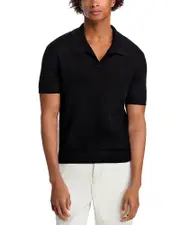 Frame Men's Short Sleeve Open Weave Polo Sweater
