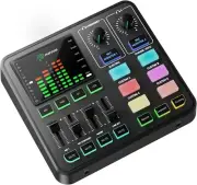 NEW PUPGSIS Gaming Audio Mixer Audio Interface Pro-preamp 48V Phantom Power