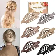6 Packs Hair Clips, French Concord Flat Hair Clips, Curved Claw Clips for Women Girls, Lay Down Claw Clips, Valentine's Day Gifts Accessories