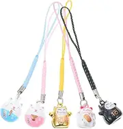 [OATIPHO] Brass Bell Cat Keychain Puppy Collar with Bell Kawaii Keychain Charms Bells Beckoning Cat Ornament Cat Collar Cat Pendant Good Cat Charms Copper