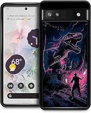 [Goodsprout] Compatible with Google Pixel 6A Case,Man Training Dinosaur Amazing Pattern Design Shockproof Anti-Scratch Hard PC Back Case for Google Pixel 6A Case