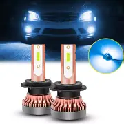 2x High Power Ice Blue 80W H7 2-SMD LED Bulbs For Daytime Running Fog Light DRL