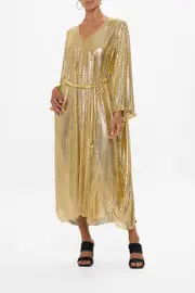 GILDED MESH T-SHAPED LONG KAFTAN VALLEY OF THE KINGS