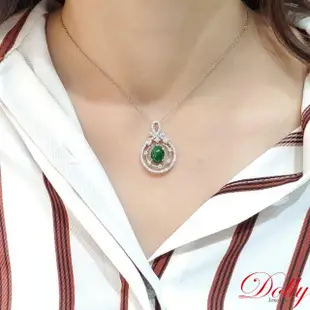 【DOLLY】14K金 緬甸冰種老坑綠翡翠鑽石項鍊