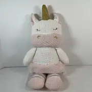 New Living Textiles Baby Kenzie the Unicorn Knit Plush Doll Rattles