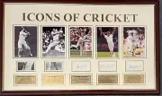 Shane Warne SIGNED + Bradman + Miller +McGrath +Gilchrist Australian Cricket COA