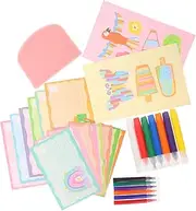 Rainbow Scratch Painting Kit Boys and Girls Paint Set Creative Doodling Bookmarks Party Favor Stuffers for Boys and Girls