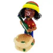 Rasta Bobble Head Ashtray - Jamaican Man with Guitar, Weed Accessory
