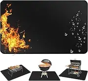 Large Under Grill Mat, Fireproof Grill Pads for Outdoor Charcoal, Flat Top, Smokers, Gas Grills, Deck and Patio Protective Mats, Indoor Fireplace Mat Prevents Ember Damage Wood Floor (122 * 76 cm)