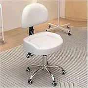 Swivel Height Adjustable Stool Spa Stool,Swivel Saddle Chair with Backrest and Wheels,for Tattoo SPA Beauty Therapy Bar Studio(A)