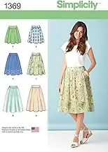Simplicity 1369 Misses' Sewing Pattern Skirts in Three Lengths, Size 14-16-18-20-22