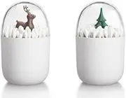MR 2Pcs Cotton Ball/Swab Organizer Swab Cosmetic Storage&Toothpick Holder