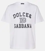 [Dolce & Gabbana] Dolce & Gabbana Logo cotton jersey T-shirt AU 14 white
