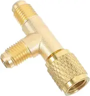GLEAVI Valves Core Tee Adapter: Copper Hose Adapter Filling Connector Practical Air Conditioner for HVAC Hose Connector