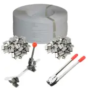240M Light Duty Plastic Strap for Carton Strapping Box Packing +320 Clip +Tools