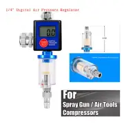Digital Paint Spray Gun Tool Air Pressure Regulator Gauge Water Separator Filter