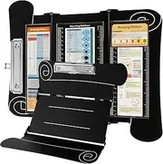‍ Foldable Nursing Clipboard 3 Layers Aluminum Nursing Clipboard with Nursing Edition Cheat Sheets Portable Lightweight Nurse Clipboard Reusable for Nurses Students Doctors(Deep Black)