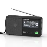 Portable Radio AM FM, Shortwave Radio with Large Knob, Big Speaker, and Headp...