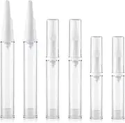 Qeuly 6 Pack Airless Pump Jars Travel Foundation Container, Travel Size Eye Cream Dispenser Empty Refillable Cosmetic Pump Bottles for Lotion Skincare Serum (5ml+10ml+15ml) (SN-15105)