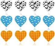 12pcs Heart Iron on Patches, Embroidered Iron on Patches Toy Inspire Game Story Checkered Heart Embroidered Patches for Jeans Jackets Trucker Hats Crafts