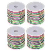 4 Rolls Nylon String Cord 45 Yards 0.4mm Beading Satin String, Colorful