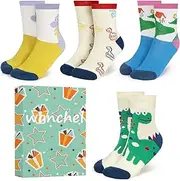 [wanchel] 4-Pairs Winter Warm Socks for Kids - Merino Wool Thickened Cotton Socks