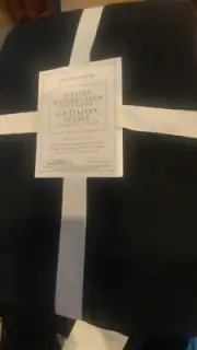 Williams Sonoma Italian linen Washed Table Runner 18 X 108 black new with tag