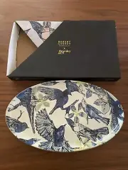 Brand New Robert Gordon & Bromley& Co. Oval Pottery Blue Birds Platter