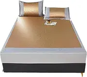 Mattress Foldable Double Sided Rattan Cooling Mat,Cooling Mattress Topper Pad,Carbonized Bamboo Summer Sleeping Mat,