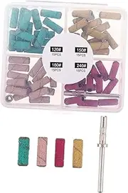 LRXIYODE 60pcs Mini Small Sanding Bands: Nails Drill Bits Sanding Bands with Mandrel Bit for Electric Nails Drill Accessories Manicure Tools