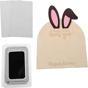 LIFKOME Cherished Easter Bunny Footprint Kit Handprint Frame Nursery Room Decor Diy