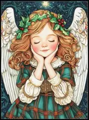 Tidings Angel 1 - DIY Chart Counted Cross Stitch Patterns Needlework DMC Color