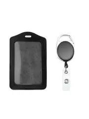 ID Card Holder Business Badges Security Pass Retractable Lanyard