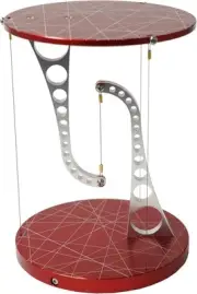 Kontax Tensegrity Table,3.6D x 3.6W x 4.96H in, Maroon Red