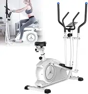 Elliptical Cross Trainer for Home, 8 Level Resistance Magnetic Elliptical Machine, Small Space Walker with 6KG Flywheel & Adjustable Handle and Seat Cardio Fitness Workout Machine White