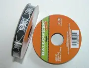NIB NIP Halloween Spider Web Ribbon Black White 3/8 inch 6 yds