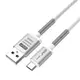 Golf USB 轉 Micro USB 雷霆系列 尼龍網格傳輸線(1M)-銀白