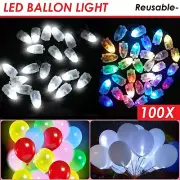 100x LED Balloon Lamp Lights Lantern Light Balloons Glow Christmas Party In Dark