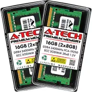 A-Tech 16GB 2x 8GB 2Rx8 PC4-19200 DDR4 2400MHz ECC UNB SO-DIMM Server Memory RAM