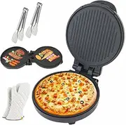 1200W Electric Pizza Oven Indoor, Pizza Maker Machine for Home, Electric Pizza Oven with 220° Double-Sided Heating, 180 Degrees Opened, Non Stick Fast Heating Multicooker for Home Kitchen
