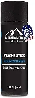 Mountaineer Brand Stache Stick | Mustache Wax for Men | 100% Natural Beeswax and Plant Based Oils | Grooming Beard Moustache Wax | Strong Hold | Smooth, Condition, Styling Balm | Mountain Fresh 1.5oz