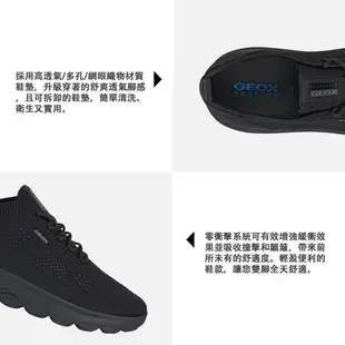 【GEOX】男士低筒運動休閒鞋｜黑 SPHERICA™ GM3F101-11