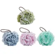 4pcs Bath Poufs Mesh Bath Balls Bathing Sponge Balls Bath Body Exfoliator